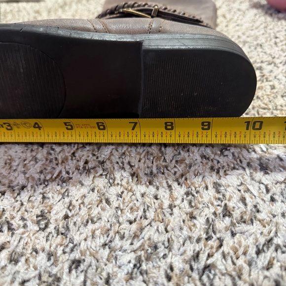 Rampage Women’s Brown Tall Boots with Braid and Buckle Detail Half Zip Size 7 - Picture 9 of 9